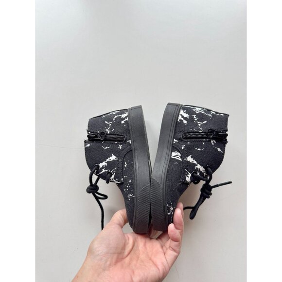 Kids' AKID Black White Marble Canvas Hi-Top Lace-Up Sneakers, Size 8 - Picture 8 of 11